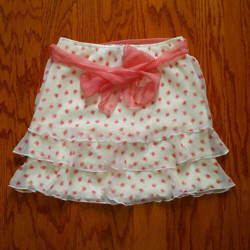 girls hype tiered floral skirt size L